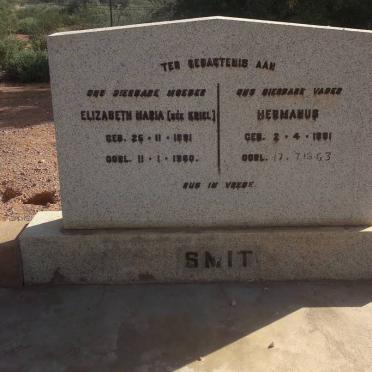 SMIT Hermanus 1881-  &amp; Elizabeth Maria 1891-1960