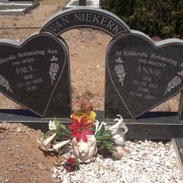 NIEKERK Paul 1929- &amp; Annie 1921-1993 :: CORNELISSEN David Izak 1957-2009