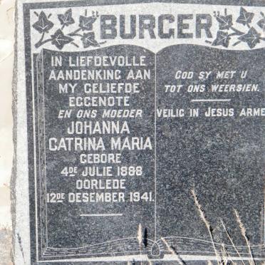 BURGER Johanna Catrina Maria 1888-1941