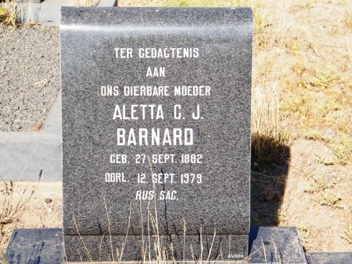 BARNARD Aletta C.J. 1882-1979