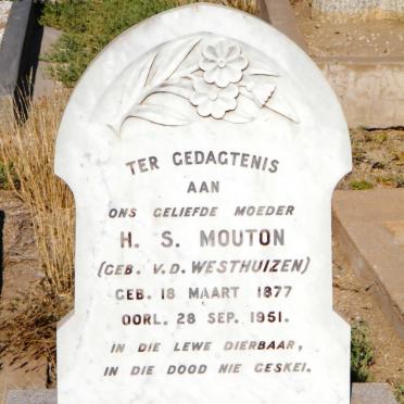 MOUTON H.S. nee V.D. WESTHUIZEN 1877-1951