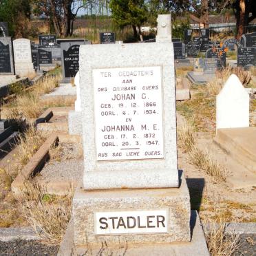 STADLER Johan C. 1866-1934 &amp; Johanna M.E. 1872-1947