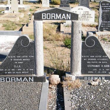 BORMAN Stephanus H. Kuhn 1911-1974 &amp; Ella 1910-1998