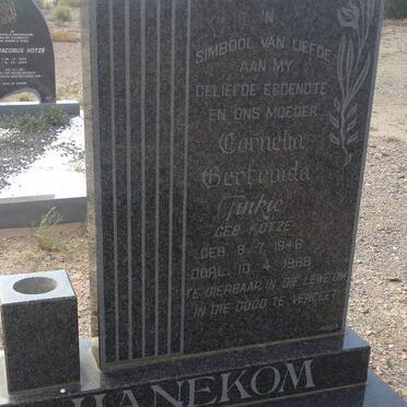 HANEKOM Cornelia Gertruida nee KOTZÉ 1946-1988