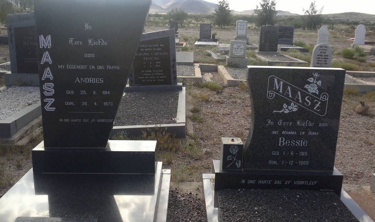 MAASZ Andries 1914-1973 &amp; Bessie 1918-1989