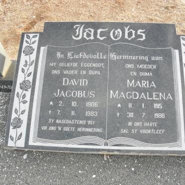 JACOBS David Jacobus 1906-1983 &amp; Maria Magdalena 1915-1988