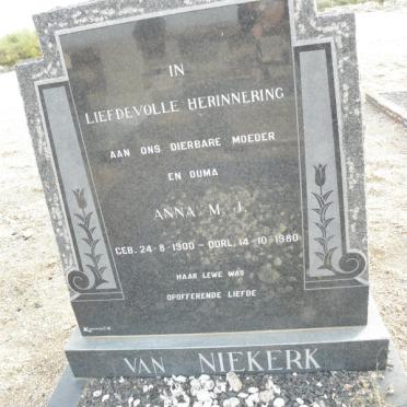 NIEKERK Anna M.J., van 1900-1980