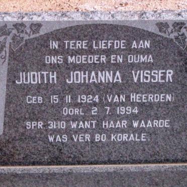 VISSER Petrus Jacobus 1904-1967 &amp; Judith Johanna VAN HEERDEN 1924-1994
