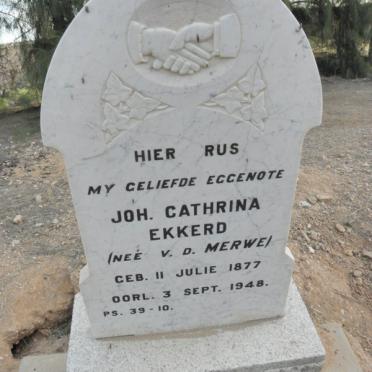 EKKERD E.J. -1949 &amp; Joh. Cathrina V.D. MERWE 1877-1948