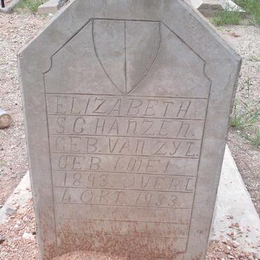 HANZEN Elizabeth S.G. nee VAN ZYL 1893-1933