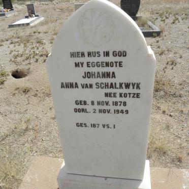 SCHALKWYK Johanna Anna, van nee KOTZE 1878-1949