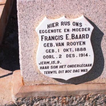 BAARD Francis E. nee van ROOYEN 1888-1914