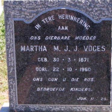 VOGES Martha M.J.J. 1871-1960