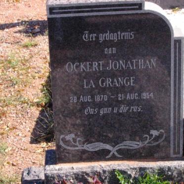 GRANGE Ockert Jonathan, la 1870-1954