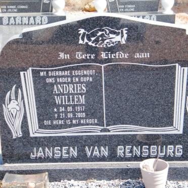 RENSBURG Andries Willem, Jansen van 1917-2009