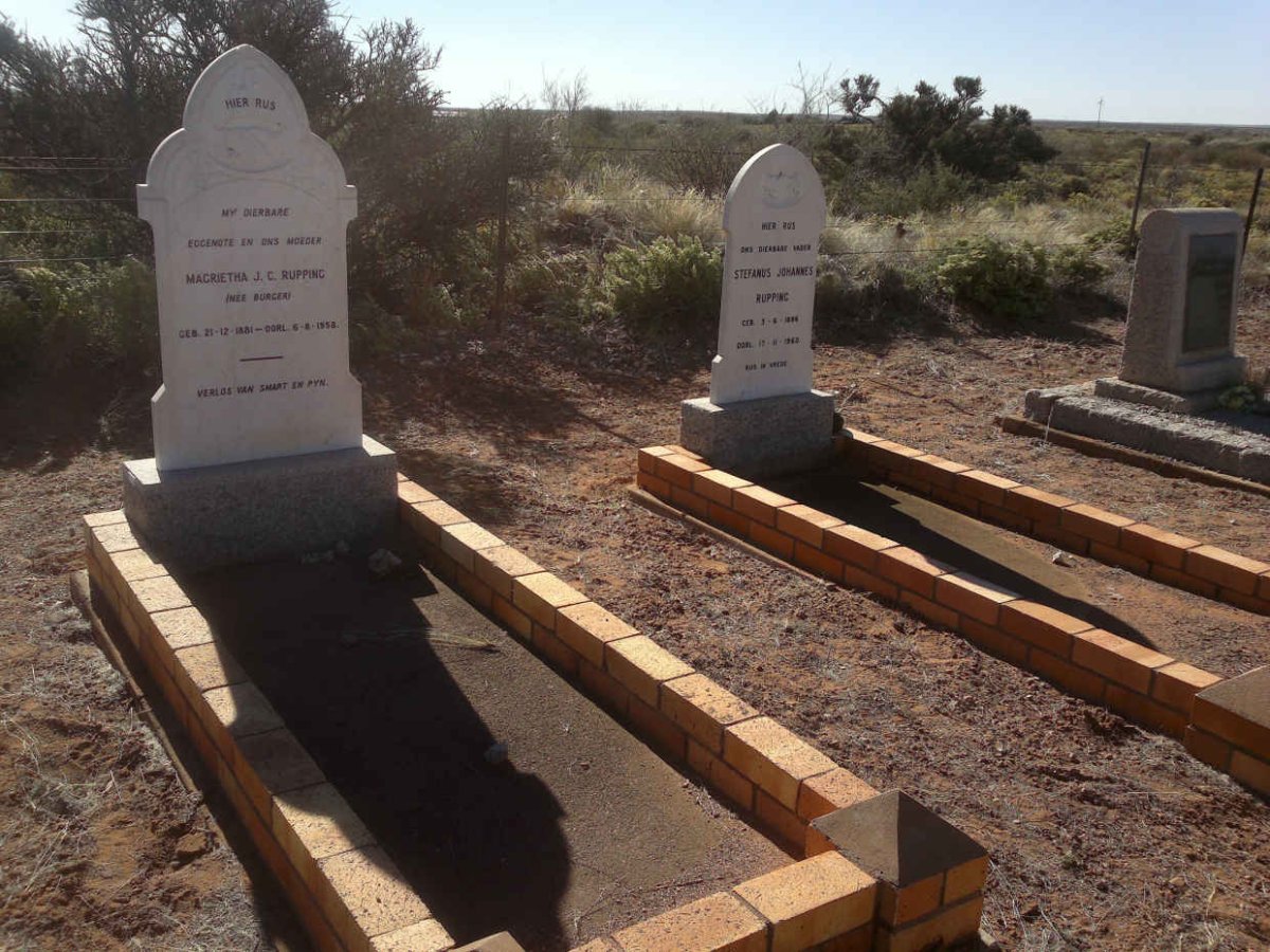 RUPPING Stefanus Johannes 1886-1960 &amp; Magrietha J.C. BURGER 1881-1958