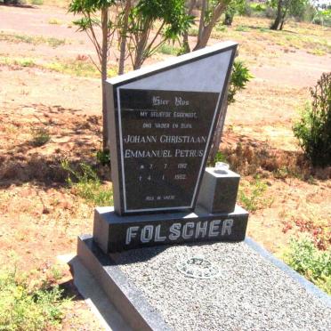 FOLSCHER Johann Cristiaan Emmanuel Petrus 1912-1982