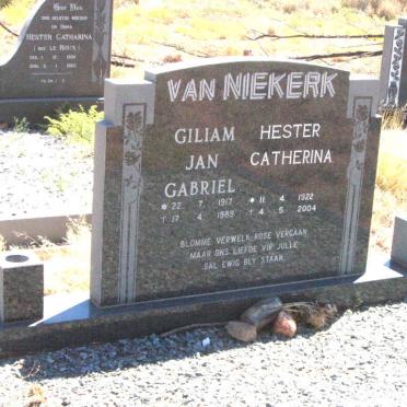 NIEKERK Giliam Jan Gabriël, van 1917-1989 &amp; Hester Catherina 1922-2004