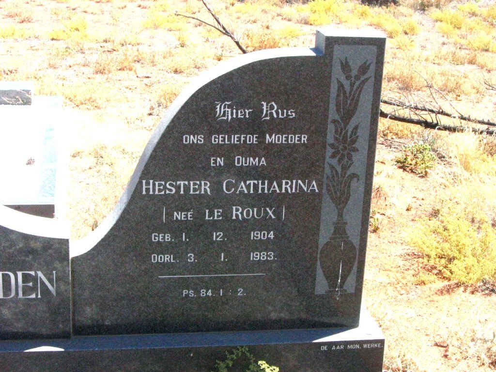 HEERDEN Hester Catharina, van nee LE ROUX 1904-1983