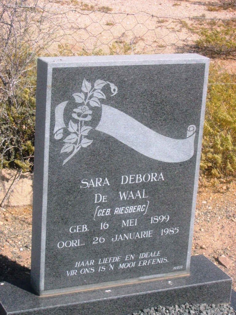 WAAL Sara Debora, de nee RIESBERG 1899-1985