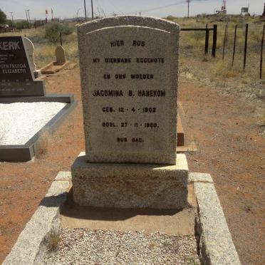 HANEKOM Jacomina B. 1902-1960