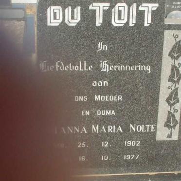 TOIT Floris J.G., du 1900-1974 &amp; Johanna Maria NOLTE 1902-1977