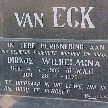 ECK Dirkje Wilhelmina, van nee O'NEILL 1907-1973