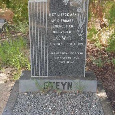 STEYN De Wet 1922-1975