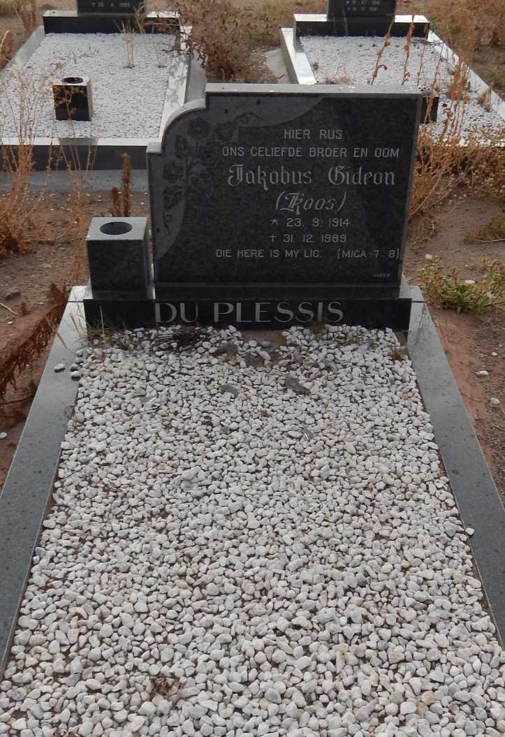 PLESSIS Jakobus Gideon, du 1914-1989