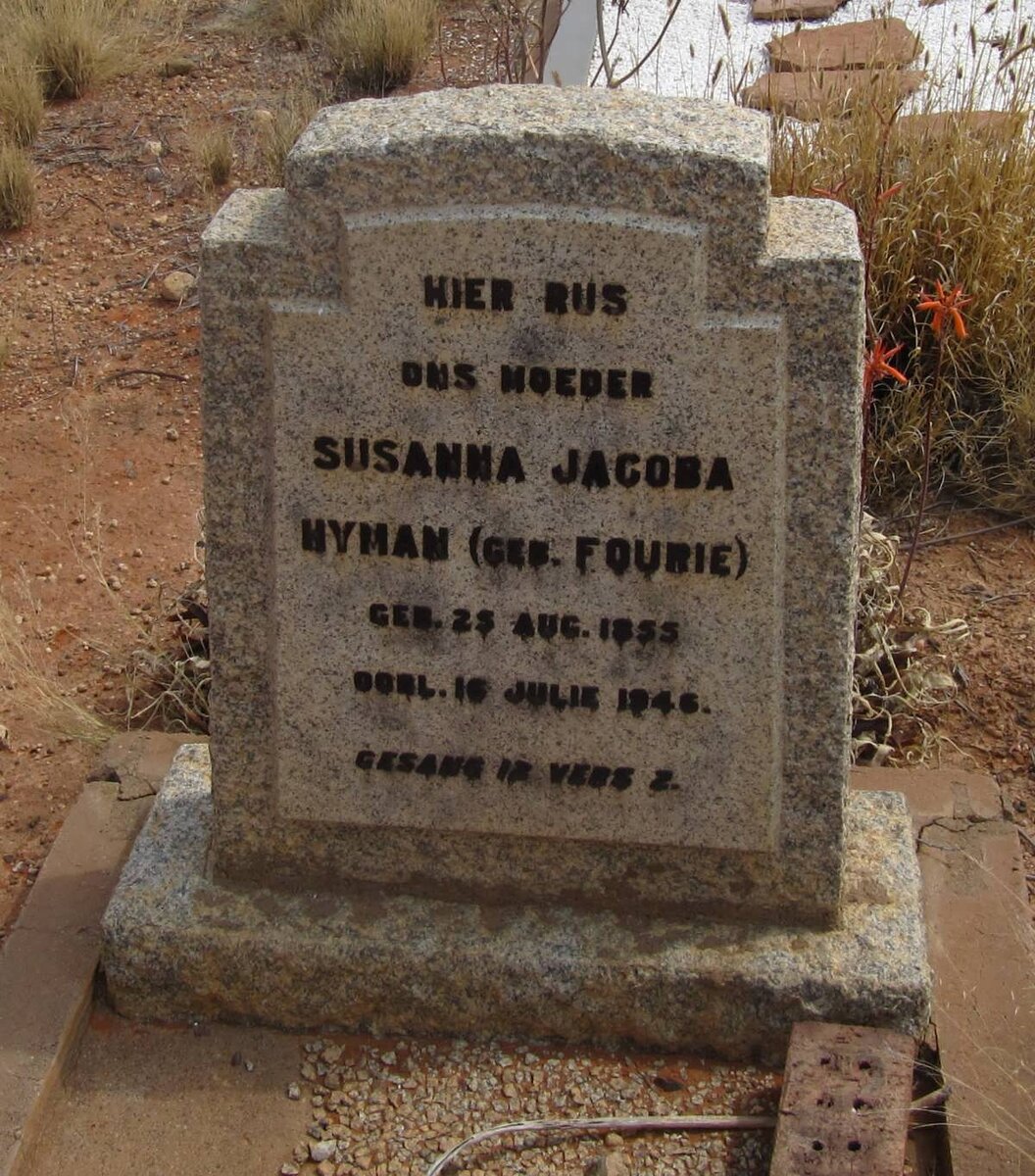 HYMAN Susanna Jacoba nee FOURIE 1855-1946
