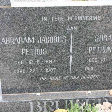 BRUWER Abraham Jacobus Petrus 1897-1987 &amp; Susara Petronella 1908-