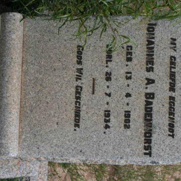 BADENHORST Johannes A. 1902-1934
