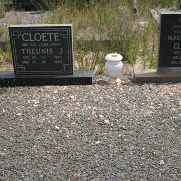 CLOETE Theunis J. 1908-1988 &amp; Martha M.E. HAVENGA 1918-1971
