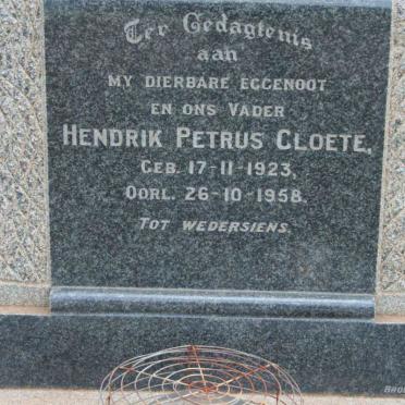 CLOETE Hendrik Petrus 1923-1958