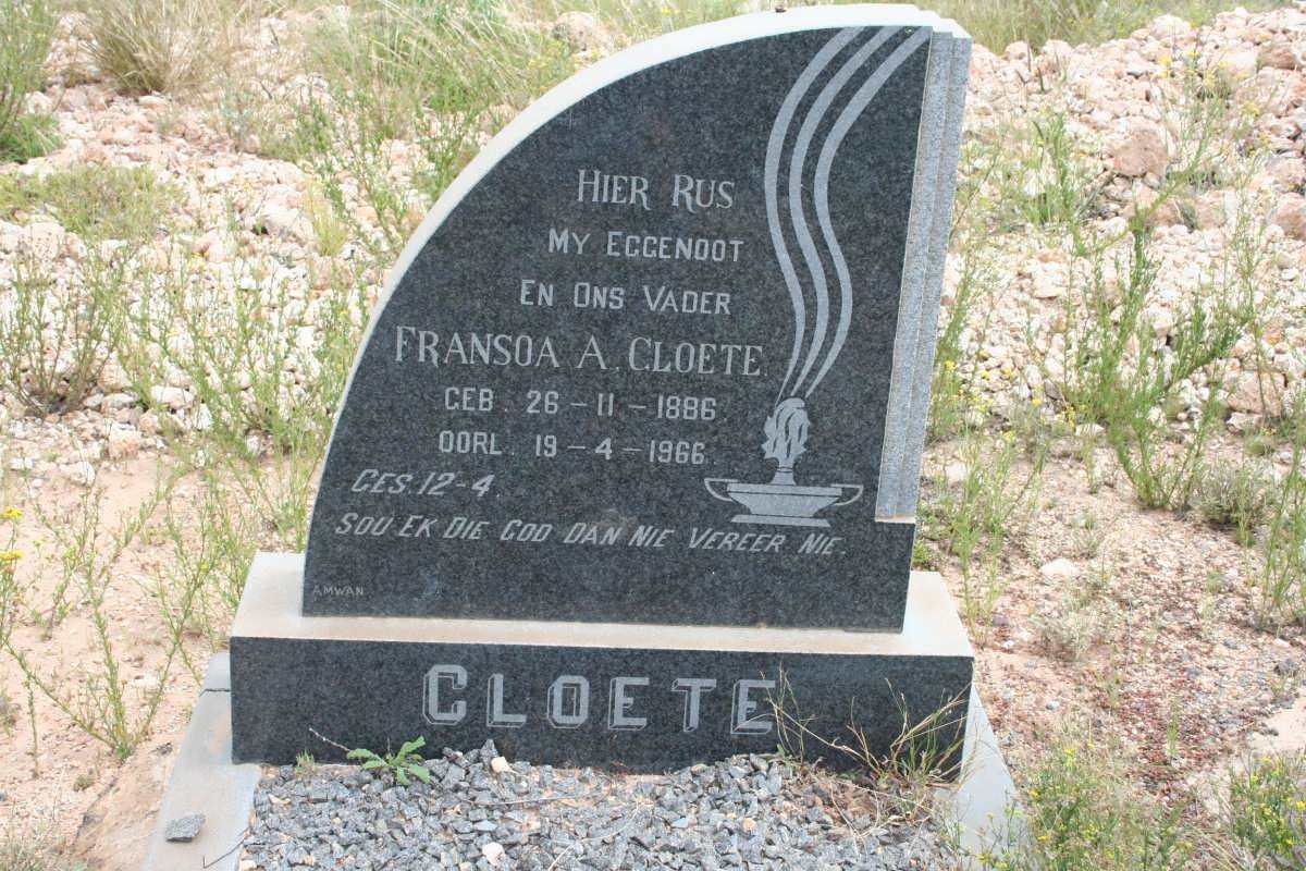 CLOETE Fransoa A. 1886-1966