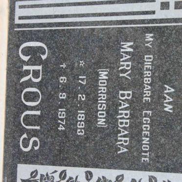 CROUS Mary Barbara nee MORRISON 1893-1974