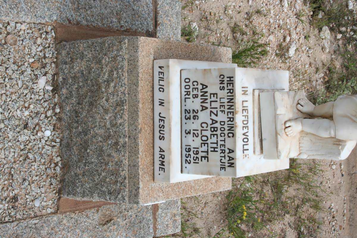 CLOETE Elizabeth Anna 1951-1952