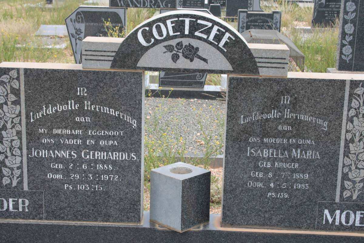 COETZEE Johannes Gerhardus 1888-1972 &amp; Isabella Maria KRUGER 1889-1983