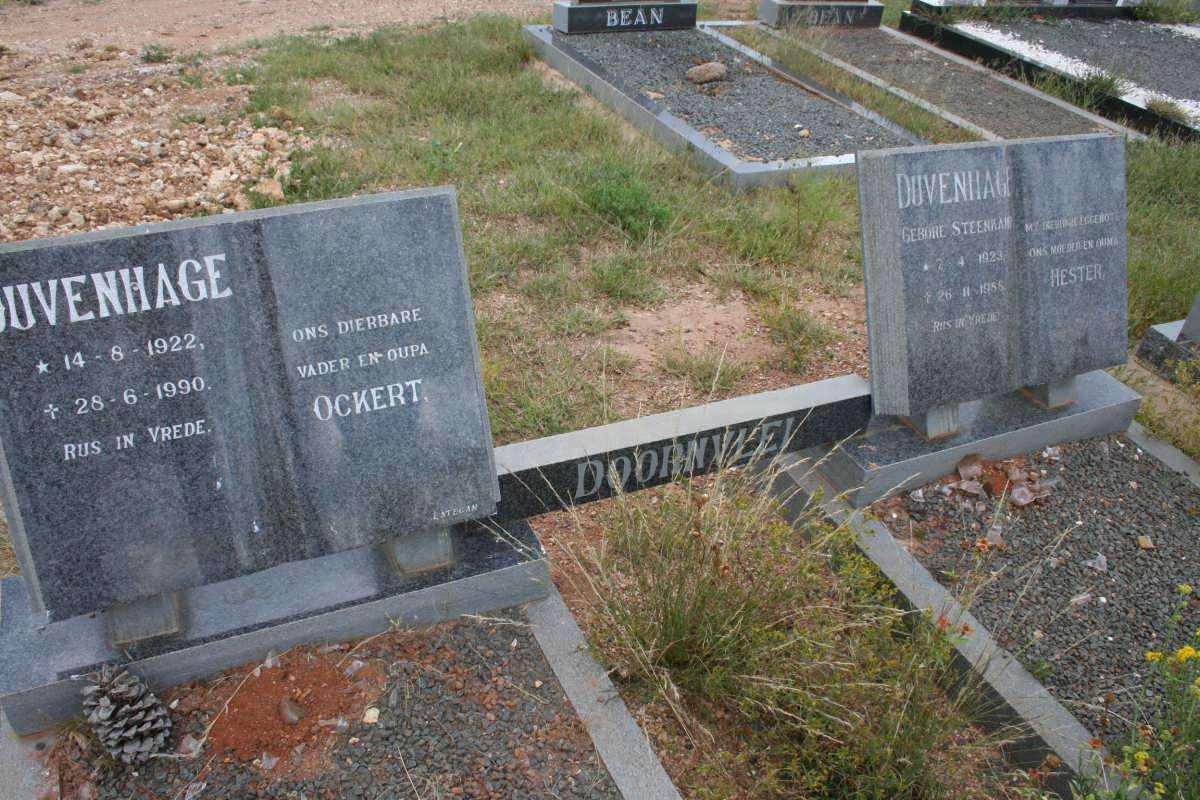 DUVENHAGE Ockert 1922-1990 &amp; Hester STEENKAMP 1923-1988