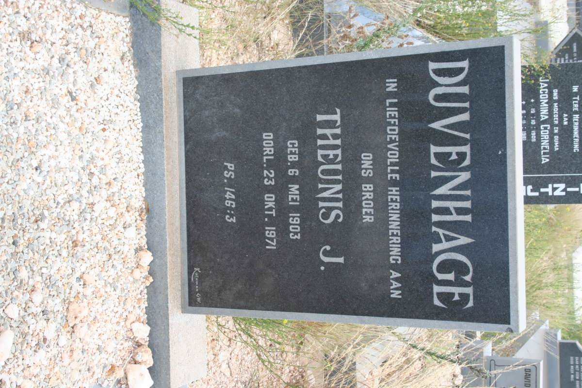 DUVENHAGE Theunis J. 1903-1971
