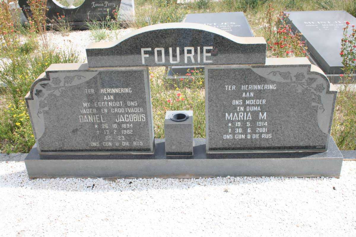 FOURIE Daniel Jacobus 1894-1982 &amp; Maria M. 1914-2001
