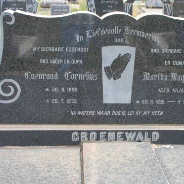 GROENWALD Coenraad Cornelius 1895-1972 &amp; Martha Magdalena KILIAN 1891-1981