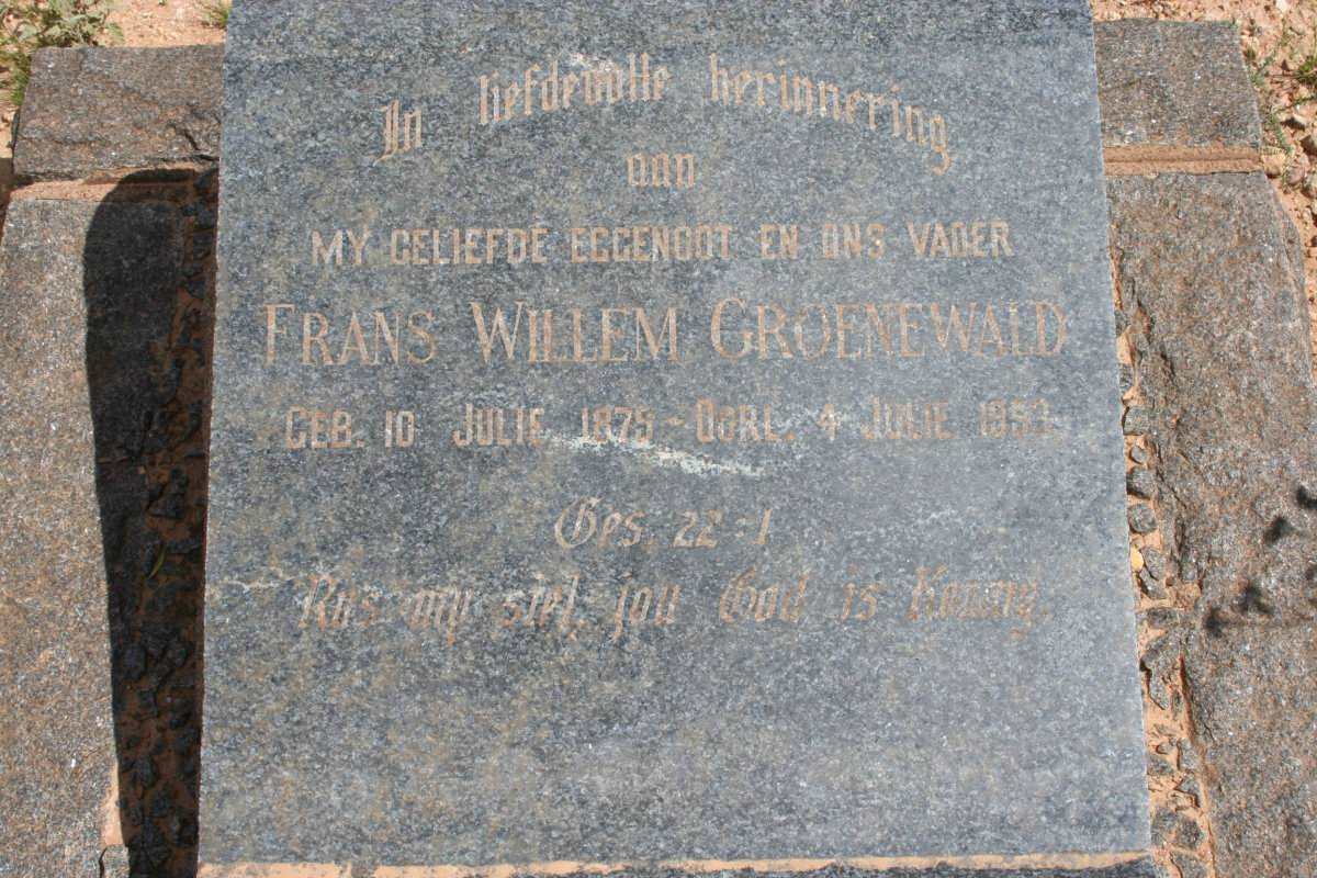 GROENEWALD Frans Willem 1879-1953