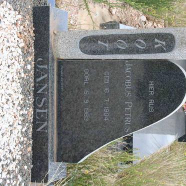 JANSEN Jacobus Petrus 1904-1983