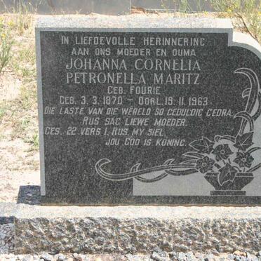 MARITZ Johanna Cornelia Petronella nee FOURIE 1870-1963