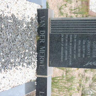 MERWE Gottlieb Johannes, van der 1904-1956