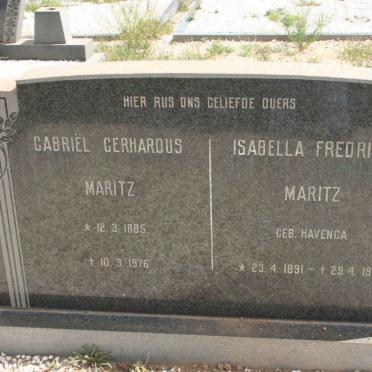MARITZ Gabriel Gerhardus 1885-1976 &amp; Isabella Fredrieka HAVENGA 1891-1973