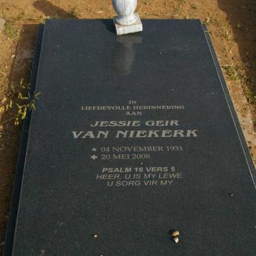 NIEKERK Jessie Geir, van 1931-2008