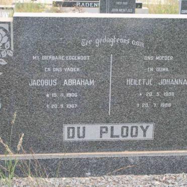 PLOOY Jacobus Abraham, du 1906-1967 &amp; Heiletjé Johanna 1908-1988