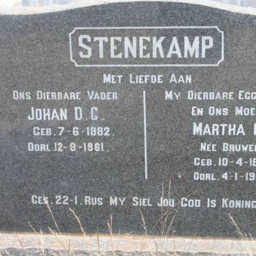 STENEKAMP Johan D.G. 1882-1961 &amp; Martha C. BRUWER 1887-1959